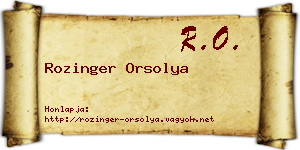 Rozinger Orsolya névjegykártya